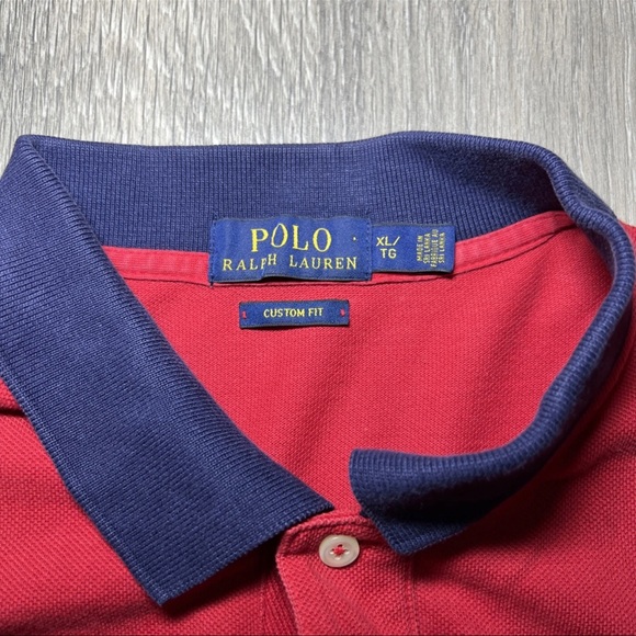 Polo by Ralph Lauren Red and Blue Men's Shirt - Picture 5 of 8